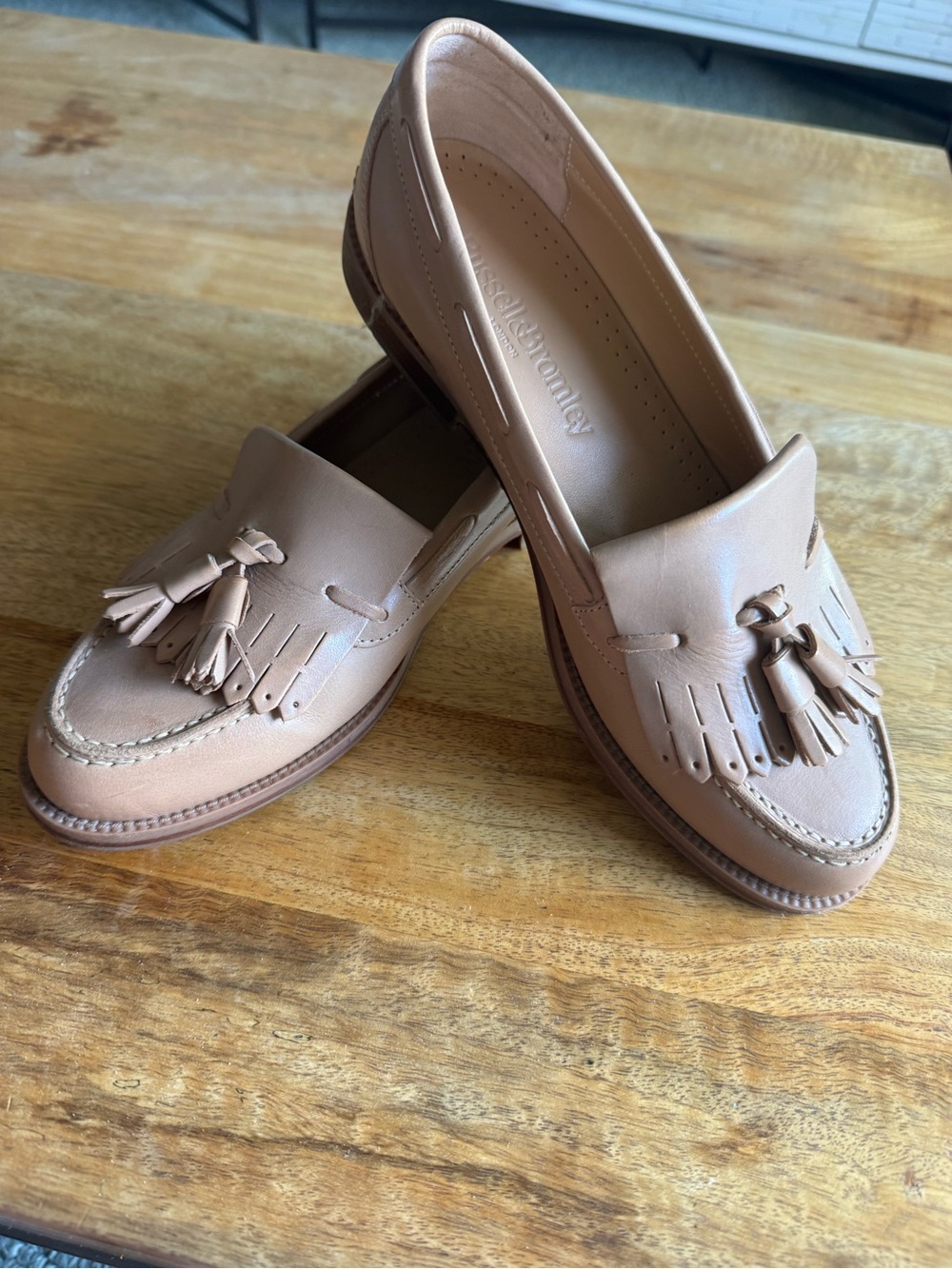 Russell & Bromley (British brand) Classic Tassel Loafer - Nude Leather